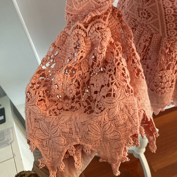 Champagne and strawberry lace top size small - Picture 5 of 14